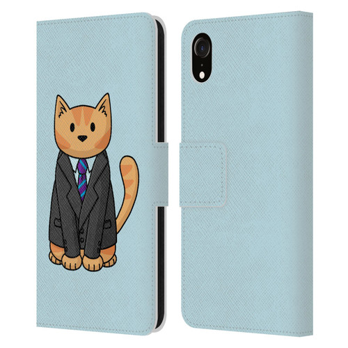 Beth Wilson Doodle Cats 2 Business Suit Leather Book Wallet Case Cover For Apple iPhone XR
