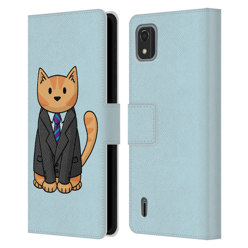 Beth Wilson Doodle Cats 2 Business Suit Leather Book Wallet Case Cover For Nokia C2 2nd Edition