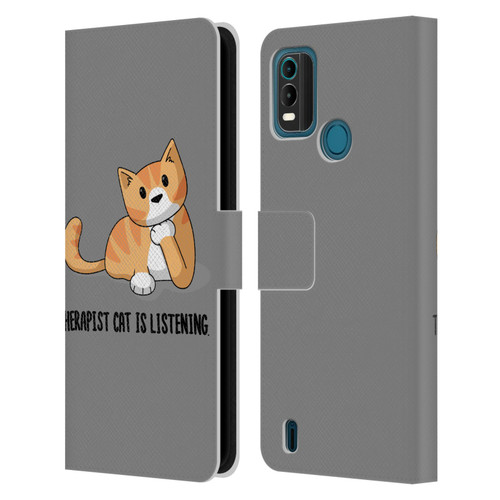 Beth Wilson Doodle Cats 2 Therapist Leather Book Wallet Case Cover For Nokia G11 Plus