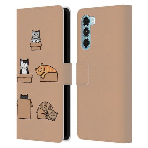 Beth Wilson Doodle Cats 2 Boxes Leather Book Wallet Case Cover For Motorola Edge S30 / Moto G200 5G