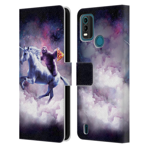 Random Galaxy Space Unicorn Ride Pizza Sloth Leather Book Wallet Case Cover For Nokia G11 Plus