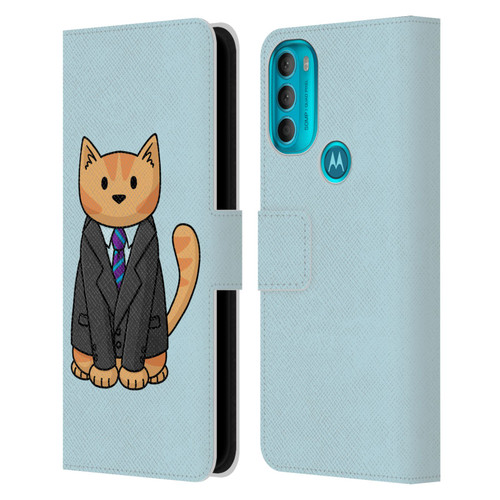 Beth Wilson Doodle Cats 2 Business Suit Leather Book Wallet Case Cover For Motorola Moto G71 5G