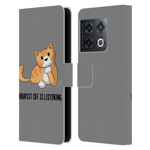 Beth Wilson Doodle Cats 2 Therapist Leather Book Wallet Case Cover For OnePlus 10 Pro