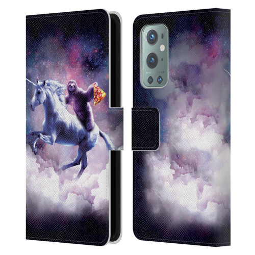 Random Galaxy Space Unicorn Ride Pizza Sloth Leather Book Wallet Case Cover For OnePlus 9