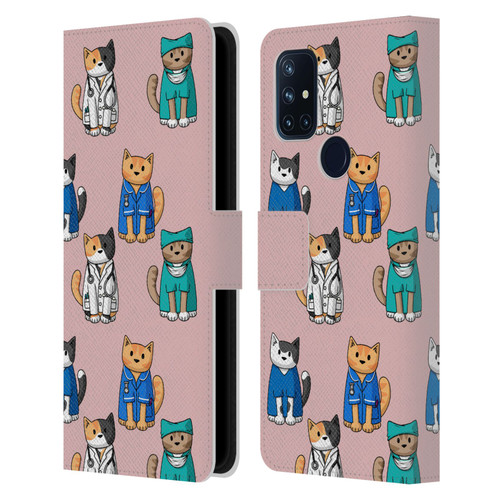 Beth Wilson Doodle Cats 2 Professionals Leather Book Wallet Case Cover For OnePlus Nord N10 5G