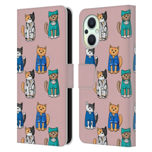 Beth Wilson Doodle Cats 2 Professionals Leather Book Wallet Case Cover For OPPO Reno8 Lite