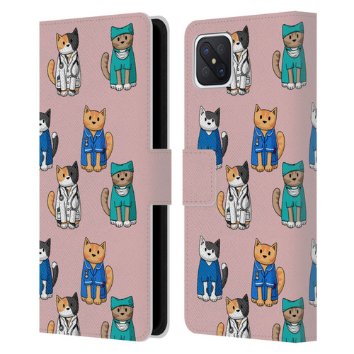 Beth Wilson Doodle Cats 2 Professionals Leather Book Wallet Case Cover For OPPO Reno4 Z 5G