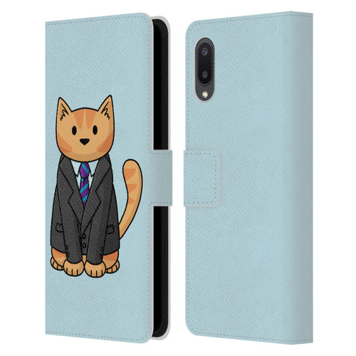 Beth Wilson Doodle Cats 2 Business Suit Leather Book Wallet Case Cover For Samsung Galaxy A02/M02 (2021)