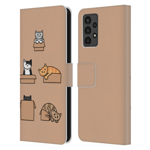 Beth Wilson Doodle Cats 2 Boxes Leather Book Wallet Case Cover For Samsung Galaxy A13 (2022)