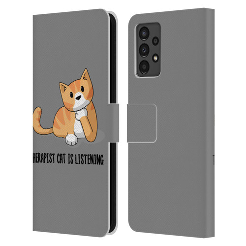 Beth Wilson Doodle Cats 2 Therapist Leather Book Wallet Case Cover For Samsung Galaxy A13 (2022)