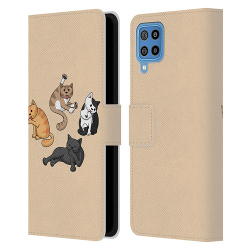 Beth Wilson Doodle Cats 2 Washing Time Leather Book Wallet Case Cover For Samsung Galaxy F22 (2021)