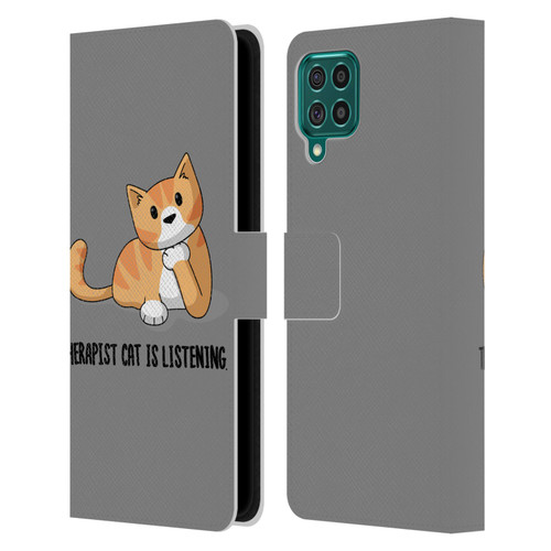 Beth Wilson Doodle Cats 2 Therapist Leather Book Wallet Case Cover For Samsung Galaxy F62 (2021)