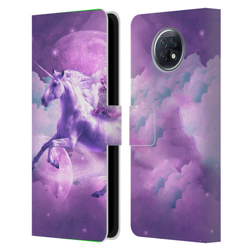Random Galaxy Space Unicorn Ride Purple Galaxy Cat Leather Book Wallet Case Cover For Xiaomi Redmi Note 9T 5G