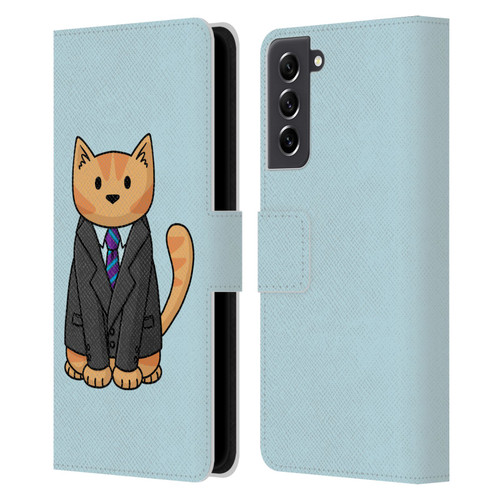 Beth Wilson Doodle Cats 2 Business Suit Leather Book Wallet Case Cover For Samsung Galaxy S21 FE 5G