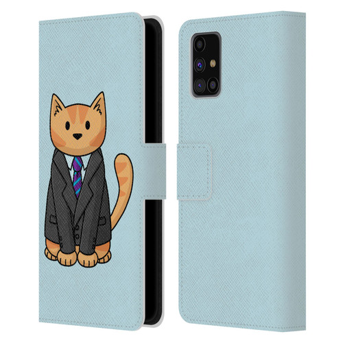 Beth Wilson Doodle Cats 2 Business Suit Leather Book Wallet Case Cover For Samsung Galaxy M31s (2020)