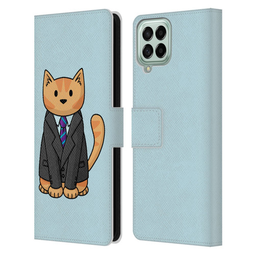 Beth Wilson Doodle Cats 2 Business Suit Leather Book Wallet Case Cover For Samsung Galaxy M33 (2022)