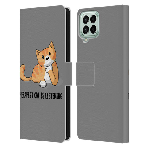 Beth Wilson Doodle Cats 2 Therapist Leather Book Wallet Case Cover For Samsung Galaxy M33 (2022)