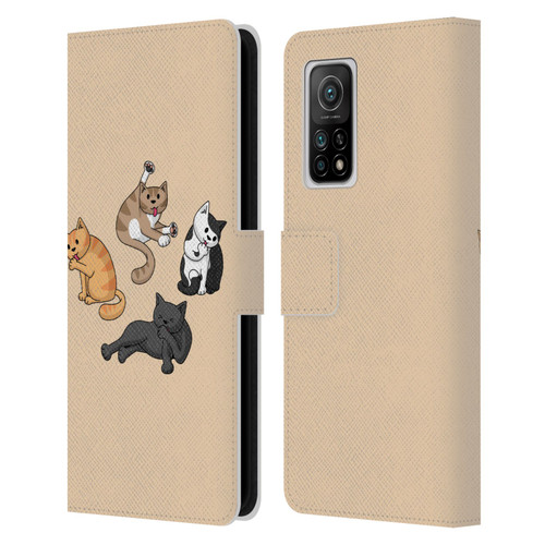 Beth Wilson Doodle Cats 2 Washing Time Leather Book Wallet Case Cover For Xiaomi Mi 10T 5G