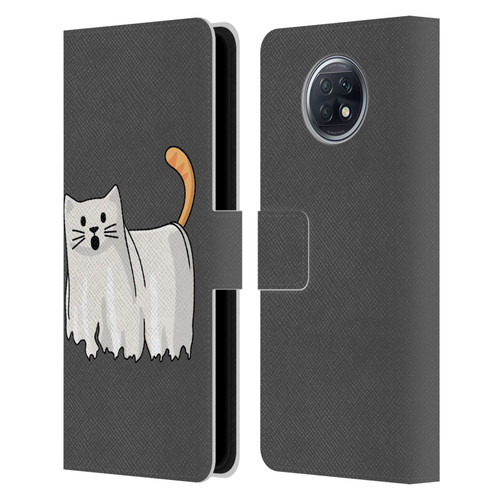 Beth Wilson Doodle Cats 2 Halloween Ghost Leather Book Wallet Case Cover For Xiaomi Redmi Note 9T 5G