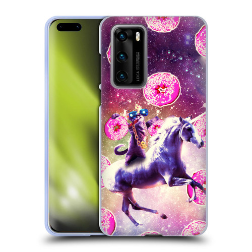 Random Galaxy Mixed Designs Thug Cat Riding Unicorn Soft Gel Case for Huawei P40 5G