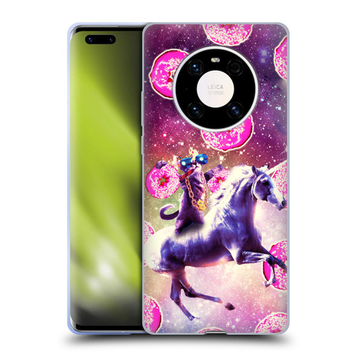 Random Galaxy Mixed Designs Thug Cat Riding Unicorn Soft Gel Case for Huawei Mate 40 Pro 5G