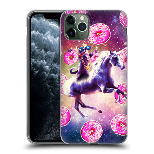 Random Galaxy Mixed Designs Thug Cat Riding Unicorn Soft Gel Case for Apple iPhone 11 Pro Max