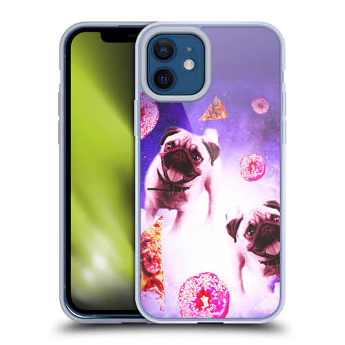 Random Galaxy Mixed Designs Pugs Pizza & Donut Soft Gel Case for Apple iPhone 12 / iPhone 12 Pro