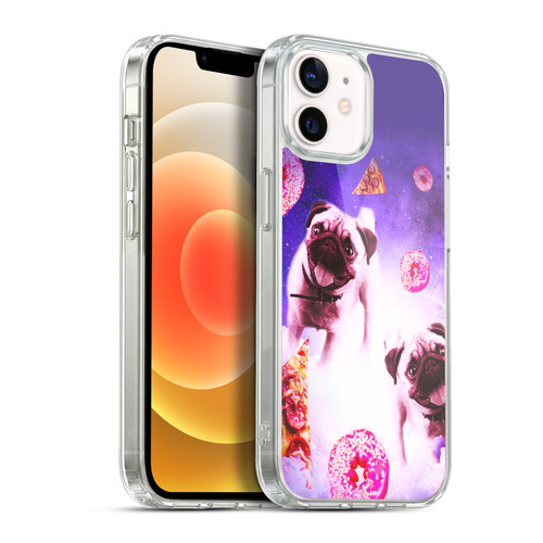 Random Galaxy Mixed Designs Pugs Pizza & Donut Soft Gel Case for Apple iPhone 12 / iPhone 12 Pro & MagSafe