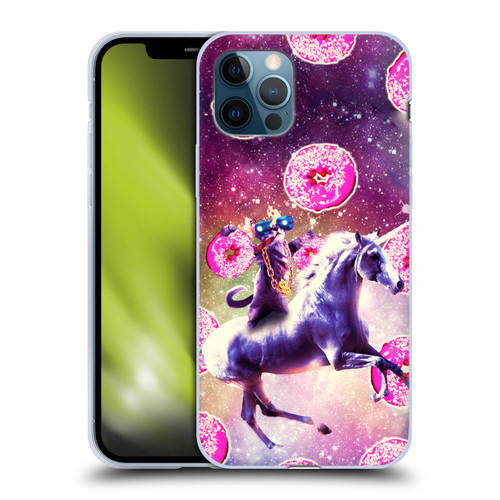 Random Galaxy Mixed Designs Thug Cat Riding Unicorn Soft Gel Case for Apple iPhone 12 / iPhone 12 Pro