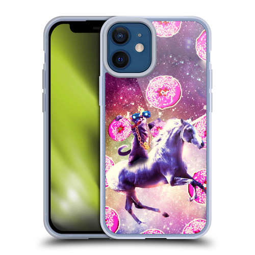 Random Galaxy Mixed Designs Thug Cat Riding Unicorn Soft Gel Case for Apple iPhone 12 Mini