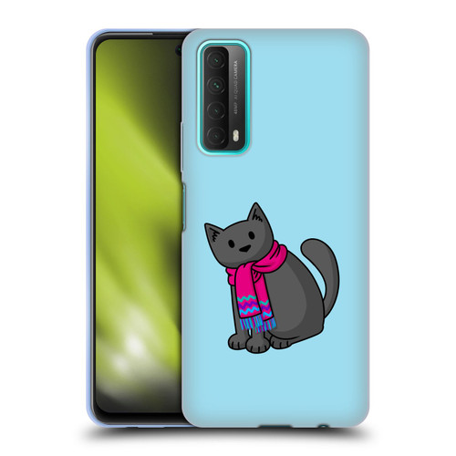 Beth Wilson Doodlecats Cold In A Scarf Soft Gel Case for Huawei P Smart (2021)
