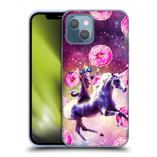 Random Galaxy Mixed Designs Thug Cat Riding Unicorn Soft Gel Case for Apple iPhone 13