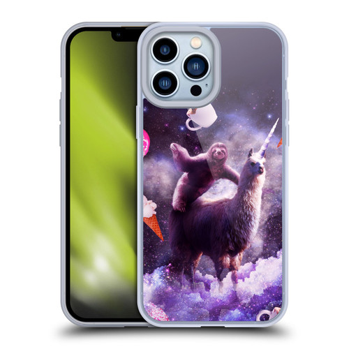 Random Galaxy Mixed Designs Sloth Riding Unicorn Soft Gel Case for Apple iPhone 13 Pro Max