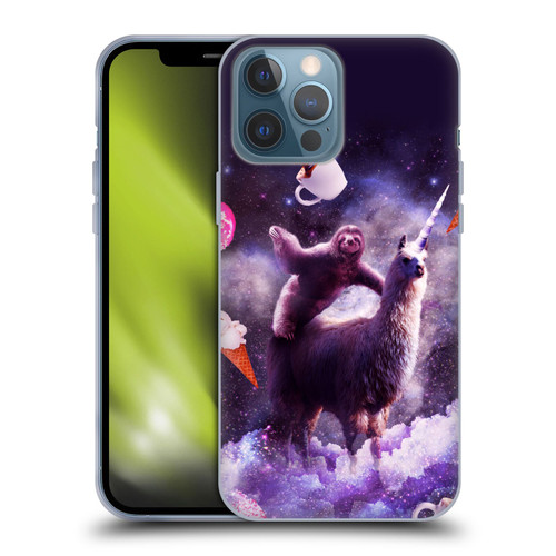 Random Galaxy Mixed Designs Sloth Riding Unicorn Soft Gel Case for Apple iPhone 13 Pro Max