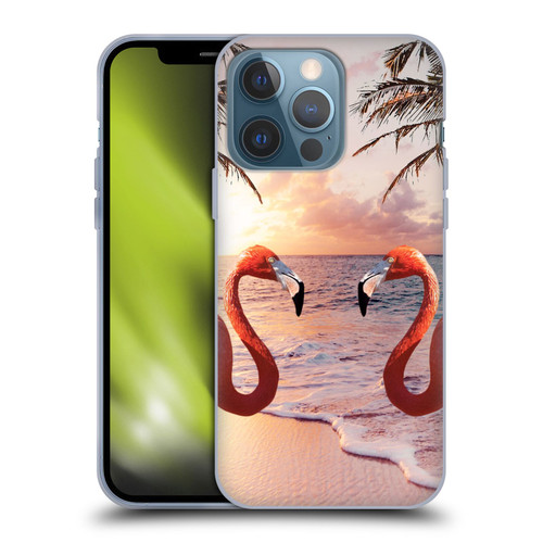 Random Galaxy Mixed Designs Flamingos & Palm Trees Soft Gel Case for Apple iPhone 13 Pro