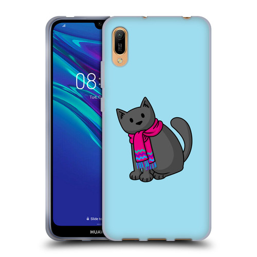 Beth Wilson Doodlecats Cold In A Scarf Soft Gel Case for Huawei Y6 Pro (2019)