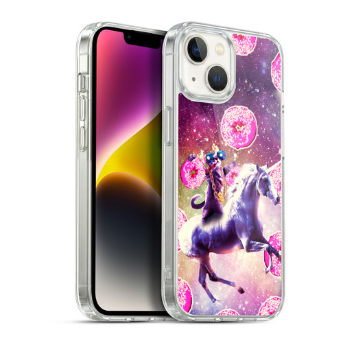 Random Galaxy Mixed Designs Thug Cat Riding Unicorn Soft Gel Case for Apple iPhone 14