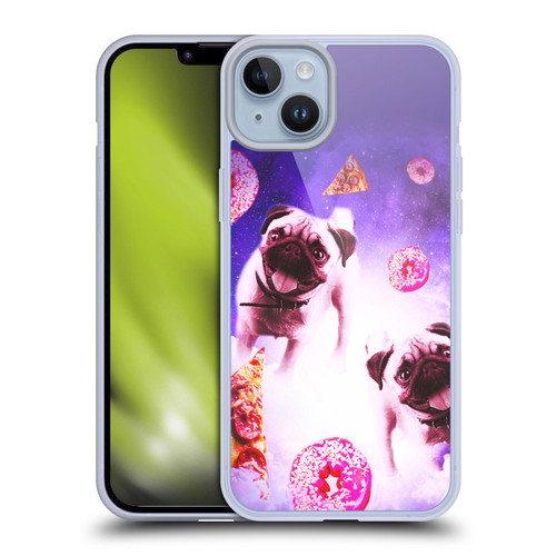 Random Galaxy Mixed Designs Pugs Pizza & Donut Soft Gel Case for Apple iPhone 14 Plus