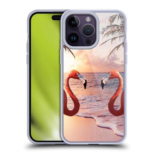 Random Galaxy Mixed Designs Flamingos & Palm Trees Soft Gel Case for Apple iPhone 14 Pro Max