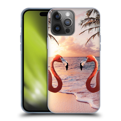 Random Galaxy Mixed Designs Flamingos & Palm Trees Soft Gel Case for Apple iPhone 14 Pro Max
