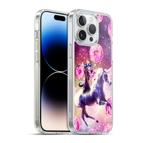 Random Galaxy Mixed Designs Thug Cat Riding Unicorn Soft Gel Case for Apple iPhone 14 Pro Max & MagSafe