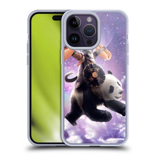 Random Galaxy Mixed Designs Warrior Cat Riding Panda Soft Gel Case for Apple iPhone 14 Pro Max
