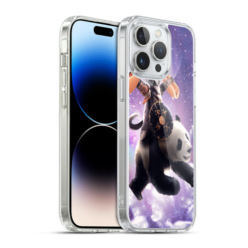 Random Galaxy Mixed Designs Warrior Cat Riding Panda Soft Gel Case for Apple iPhone 14 Pro Max & MagSafe
