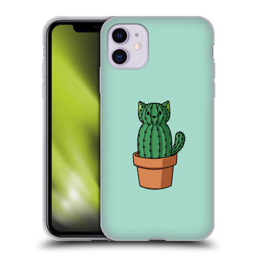 Beth Wilson Doodlecats Cactus Soft Gel Case for Apple iPhone 11