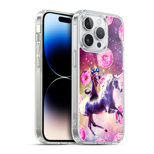 Random Galaxy Mixed Designs Thug Cat Riding Unicorn Soft Gel Case for Apple iPhone 14 Pro & MagSafe