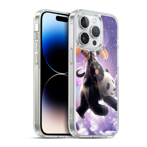 Random Galaxy Mixed Designs Warrior Cat Riding Panda Soft Gel Case for Apple iPhone 14 Pro & MagSafe
