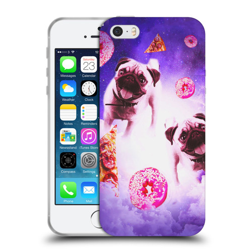 Random Galaxy Mixed Designs Pugs Pizza & Donut Soft Gel Case for Apple iPhone 5 / 5s / iPhone SE 2016