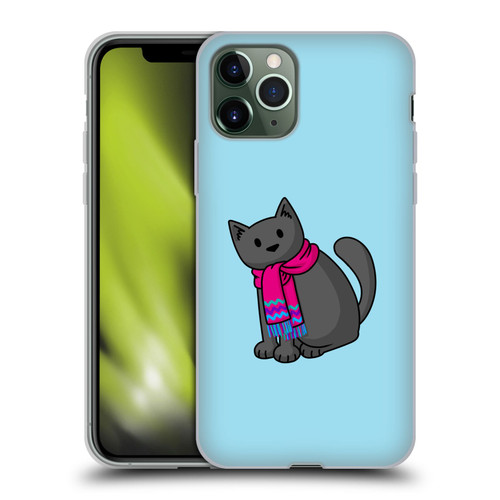 Beth Wilson Doodlecats Cold In A Scarf Soft Gel Case for Apple iPhone 11 Pro