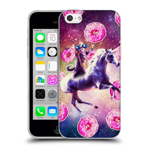 Random Galaxy Mixed Designs Thug Cat Riding Unicorn Soft Gel Case for Apple iPhone 5c