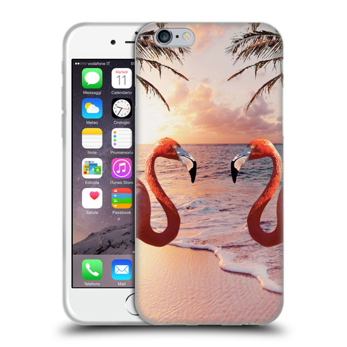 Random Galaxy Mixed Designs Flamingos & Palm Trees Soft Gel Case for Apple iPhone 6 / iPhone 6s